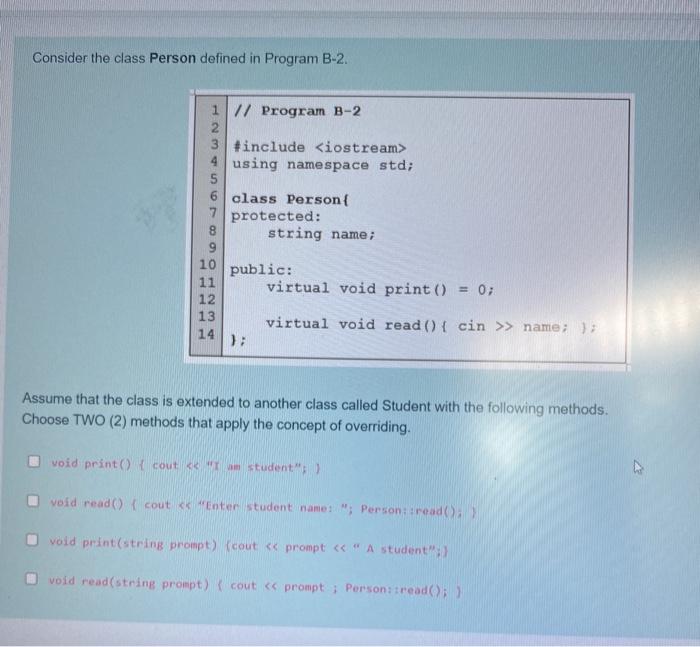  please help me Consider the class Person defined in Program B-2.