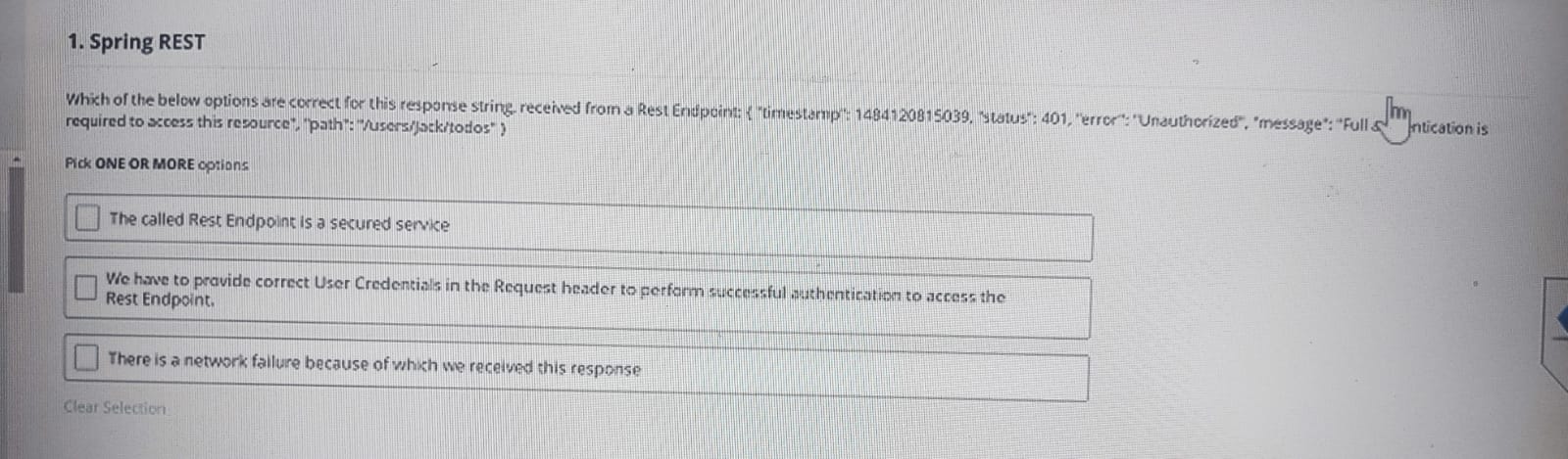  Spring REST required to sccess this resource", "path":"/users/jsek/todos") PICK ONE OR
