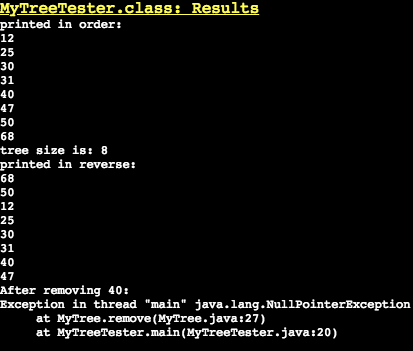 Whats wrong with my code? Assignment was to implement print reverse, remove,