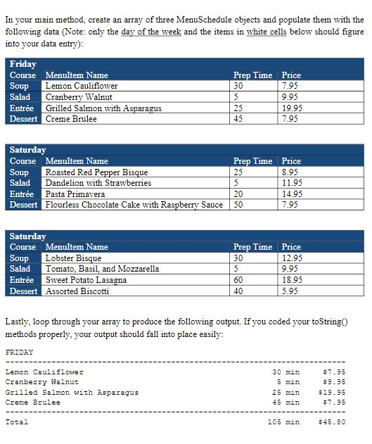 is my code: Chez Moraine, a fake restaurant known for fine dining