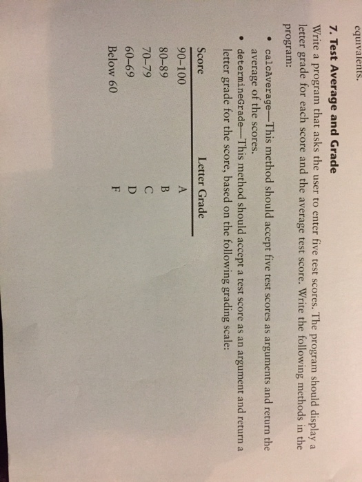  Write a program that asks the user to enter five test