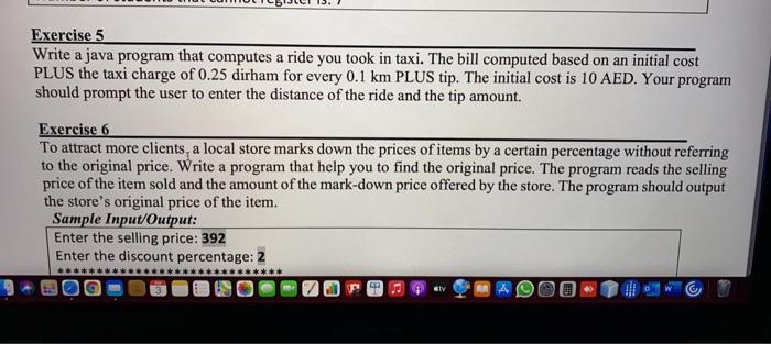 Exercise 5 Write a java program that computes a ride you