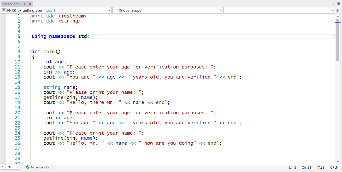 What is the error in the following code, why does it skips