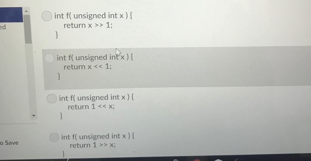 the following assembly? int f( unsigned int x) x in %edi 00000000004005ac
