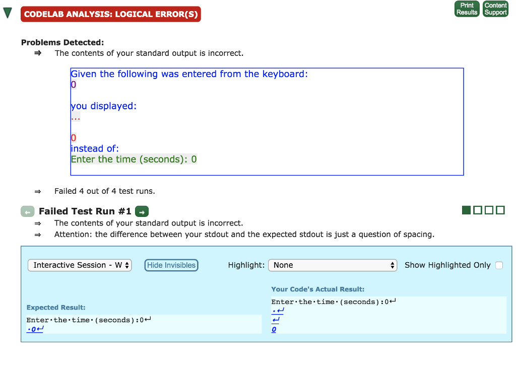 to enter a time in seconds and then outputs how far an