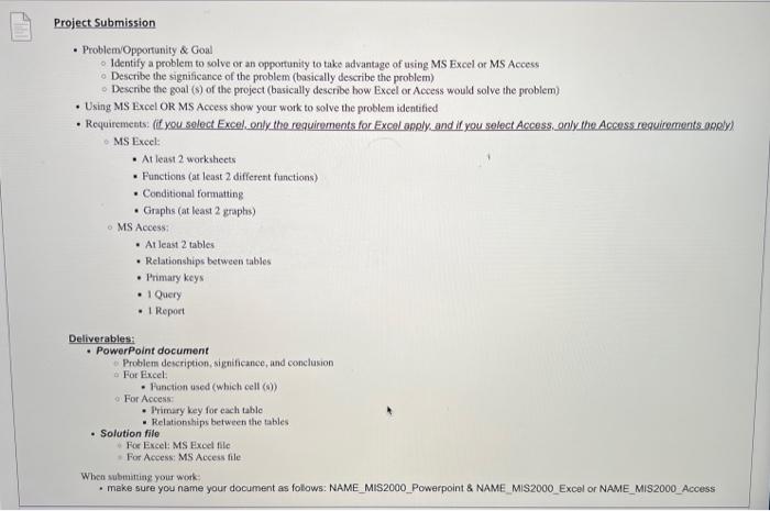  I will be using Excel example: - ProblemiOpportunity \& Goal Identify