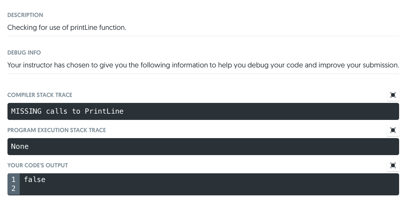Apparently I am missing the PrintLine function and am confused. Here is