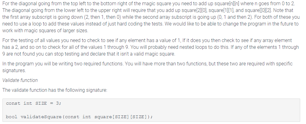 or not This program will make use of a two dimension array