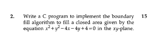  Write a C program to implement the boundary fill algorithm to