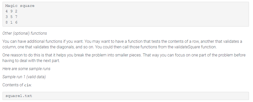 Square has the following properties: The grid contains the numbers 1 through