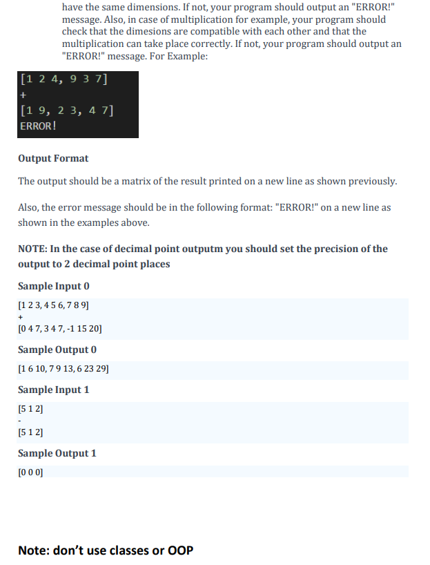 will be supported in this first milestone are: 1- Addition of two