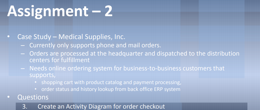 Assignment - 2 Case Study- Medical Supplies, Inc. . Currently only