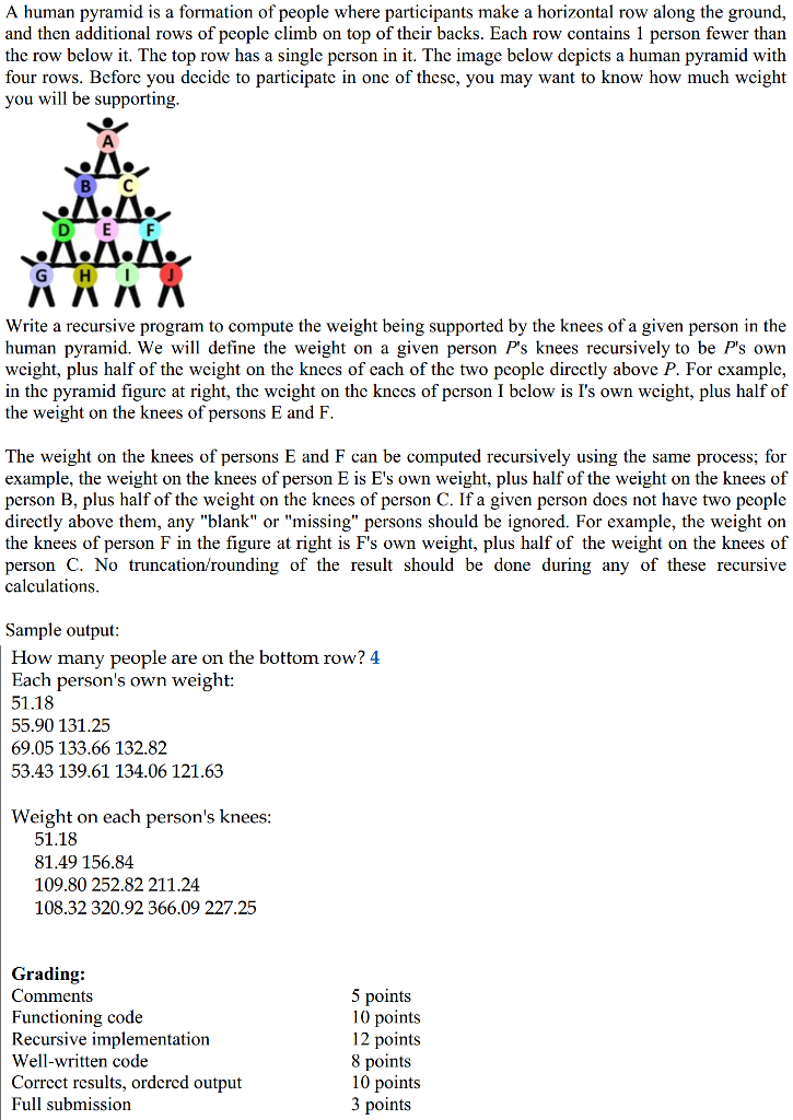 In C program, 100% rate. A human pyramid is a formation