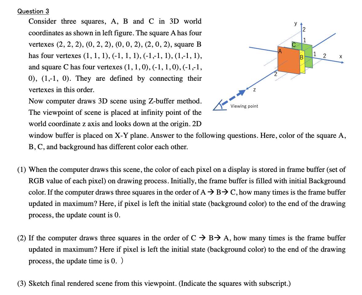  1 A 1 B 2 2 Question 3 Consider three squares,