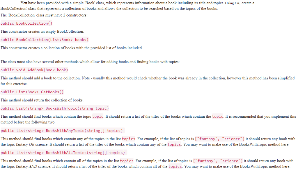 Read the question below carefully and write the code in C#.The code