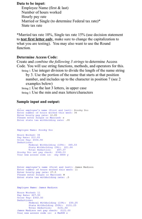  Write this in python in the simplest way possible! Data to