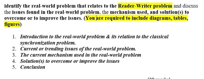 identify the real-world problem that relates to the Reader-Writer problem and discuss