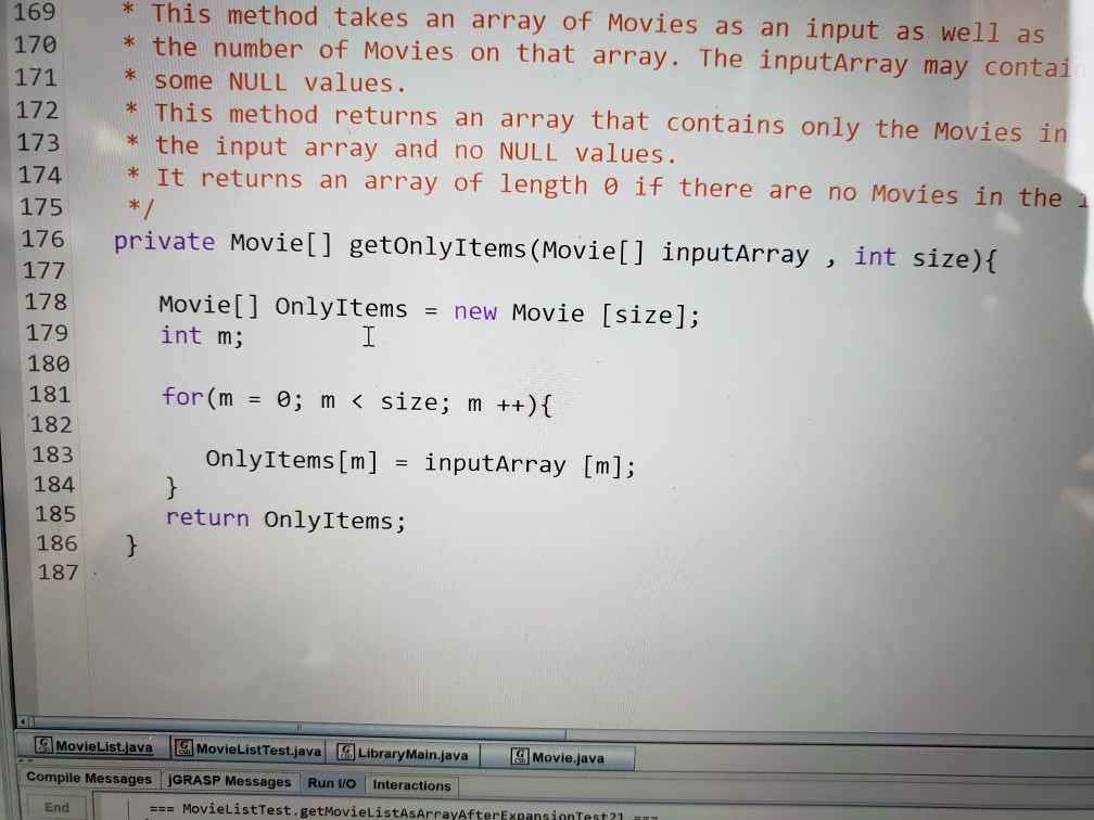 This method returns an array of all of the Movie objects that
