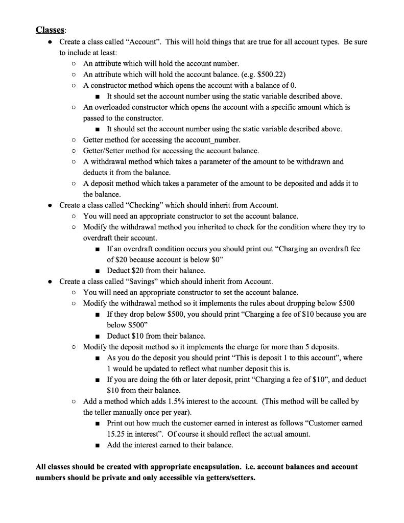 Concept Summary: 1. Inheritance 2. Over-riding methods 3. Instantiating objects 4. Fundamental