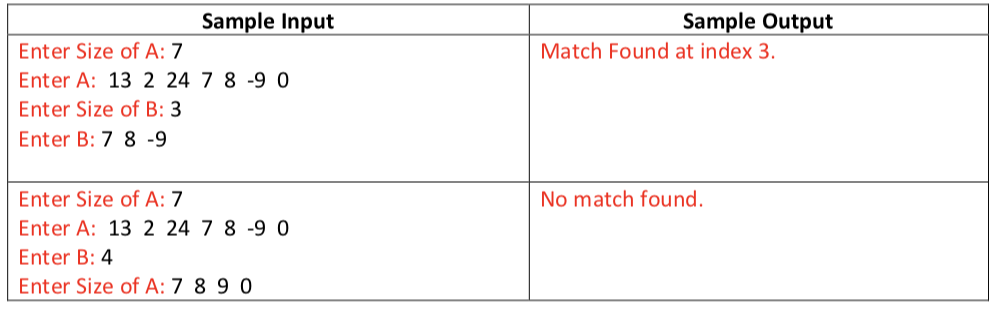 Sequence Matching (25 points) **** THIS CODE SHOULD BE WRITTEN IN C