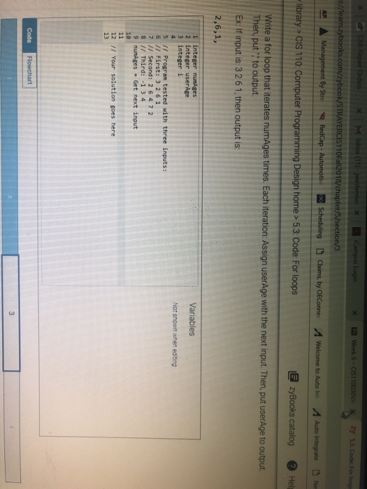  X Week 6-CIS1 10030VA zy 53. Code: For loop k/STRAYERCIS110Fal12018/chapter/5/section/3 Ap