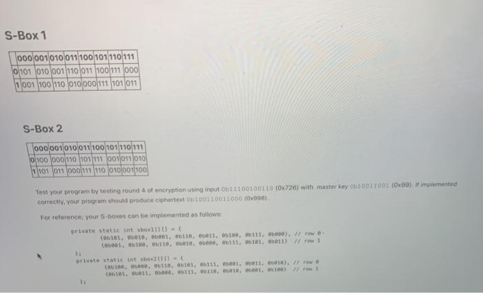 program that performs the simplified DES-type algorithm presented in Section 4.2 of