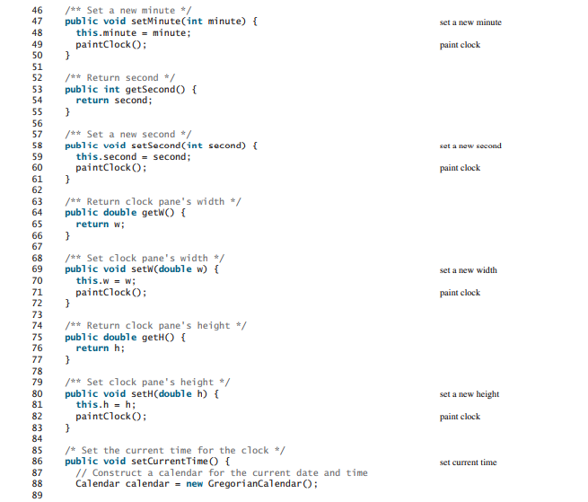 as shown in Figure 16.38b. Use the ClockPane in Listing 14.21. Resize