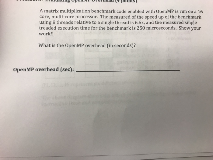  A matrix multiplication benchmark code enabled with OpenMP is run on