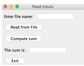 Create a class called Question1, and inside this class implement the following