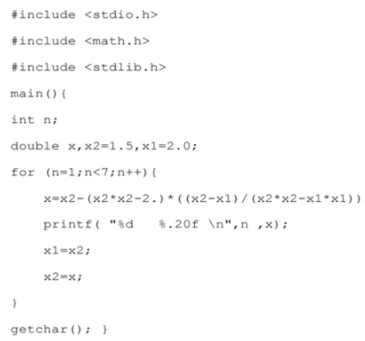 what does the following c code calculate in numerical analysis? #include #include