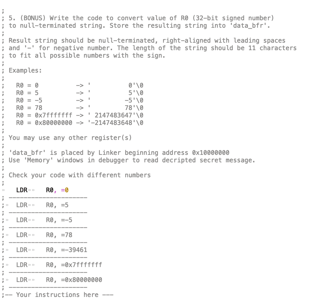  Code in ARM M4 Cortex Please 