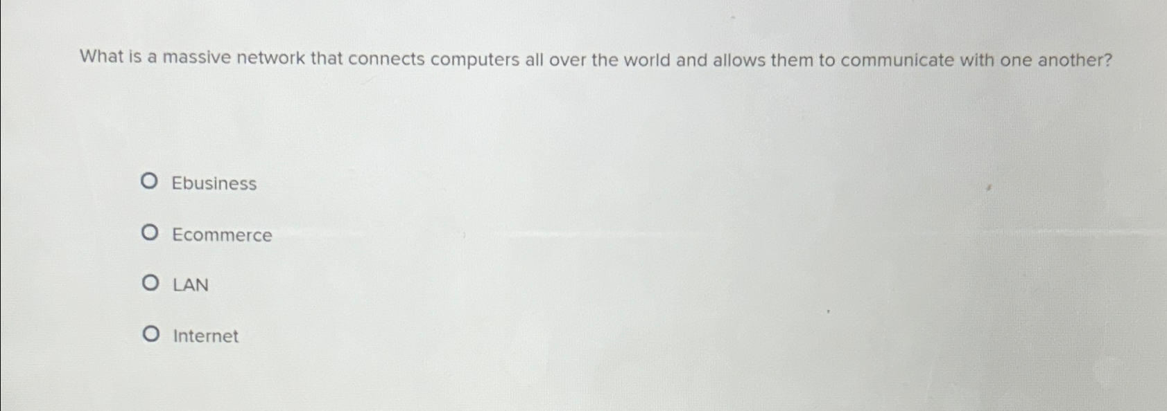  What is a massive network that connects computers all over the