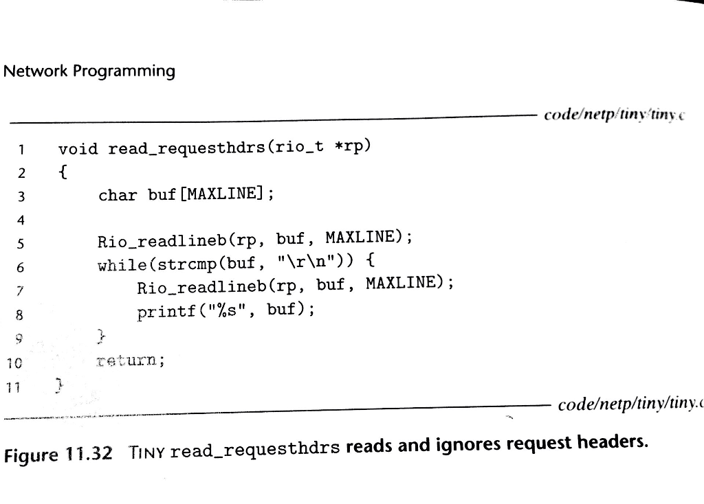 request header. A. Modify Tiny so that it echoes every request line
