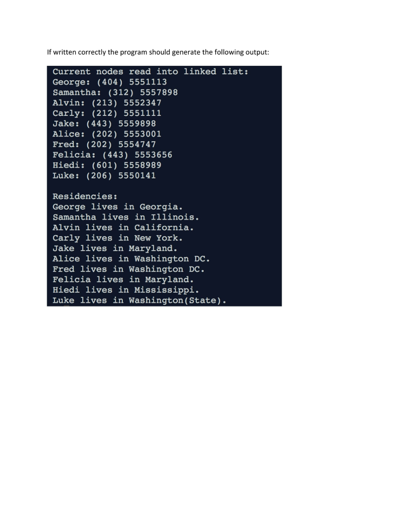 order for it to run and output correctly. In-Class Assignment 11-10-17 Create