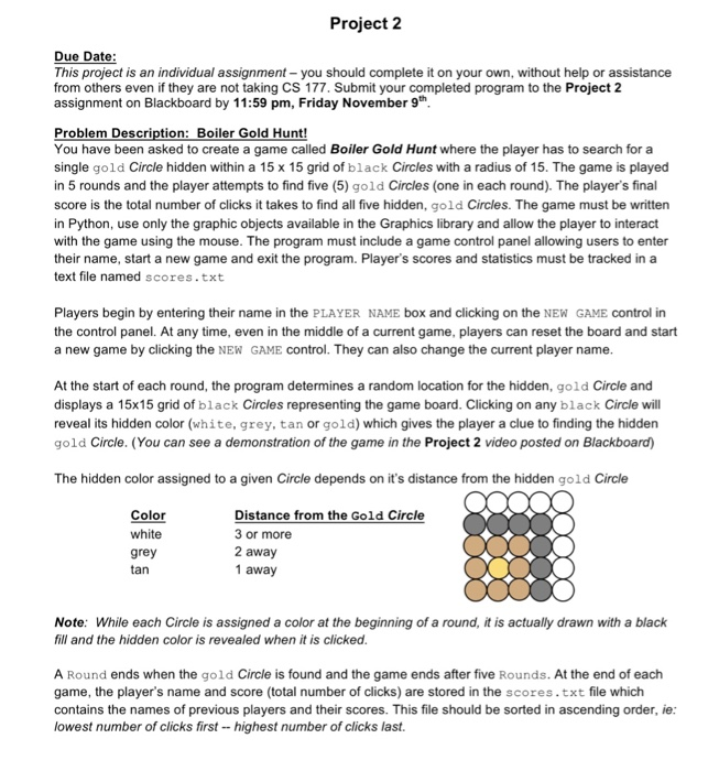  Python, 3.5 and above please Project 2 Due Date This project