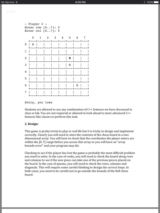 goal of this programming assignment is to give students experience with two-dimensional