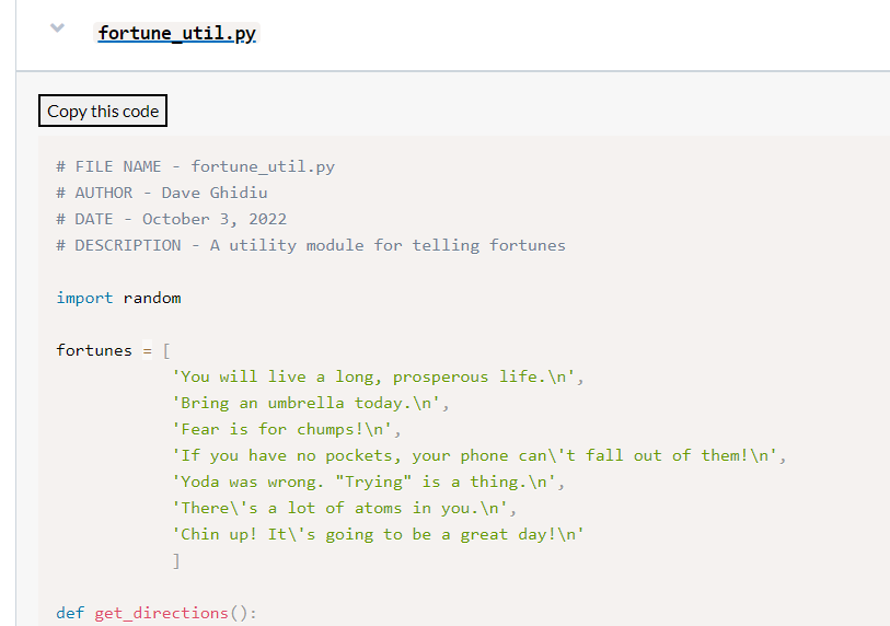 Note that all three of these functions are tested and require no
