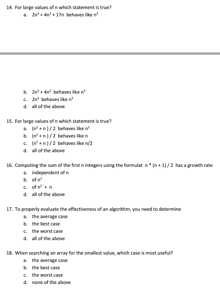Java multiple choice????Java multiple choice????Java multiple choice???? 14. For large values of