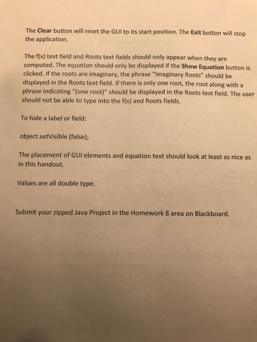 Write a JavaFX GUI application that works with 2nd Order Polynomials: f(x)