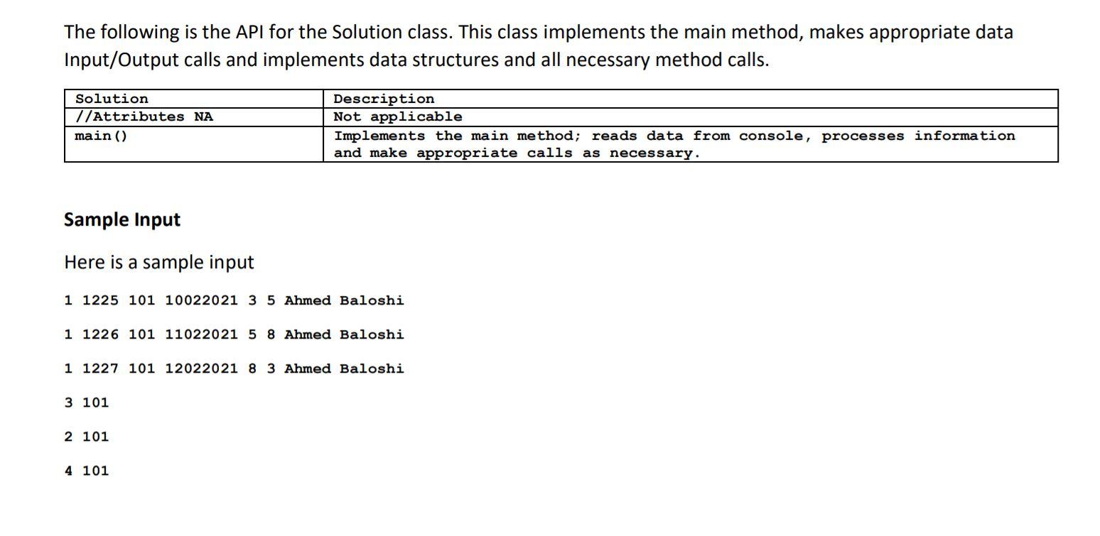 journeyDate; //DDMMYYYY int srcModule; int destModule; String paxName; Node next; public Node()