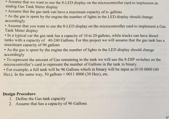 gas tank meter using using as output an 8 led display and