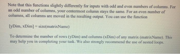 a function with one input, a matrix, and one output, a matrix