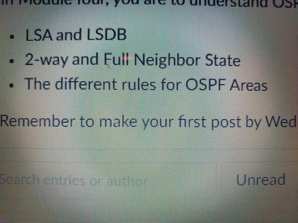 explain the differences/relationships in: LSA and LSDB 2-way and Full Neighbor State