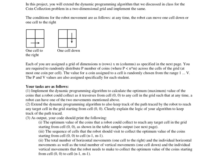  In this project, you will extend the dynamic programming algorithm that