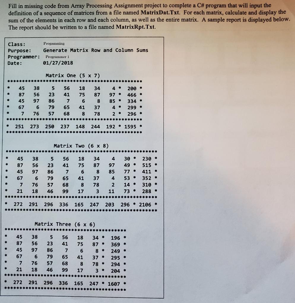 I need help with this c sharp programming assignment. Here is the