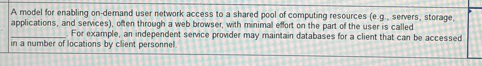  A model for enabling on-demand user network access to a shared