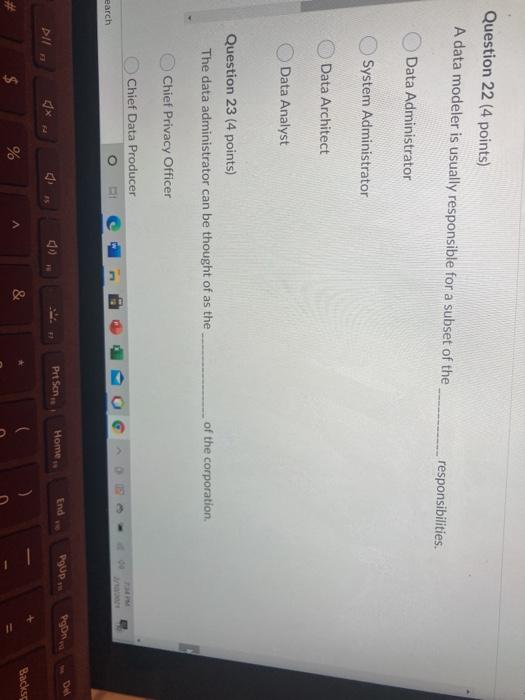 ability. True False 15 18 Question 8 (4 points) Data administration standards