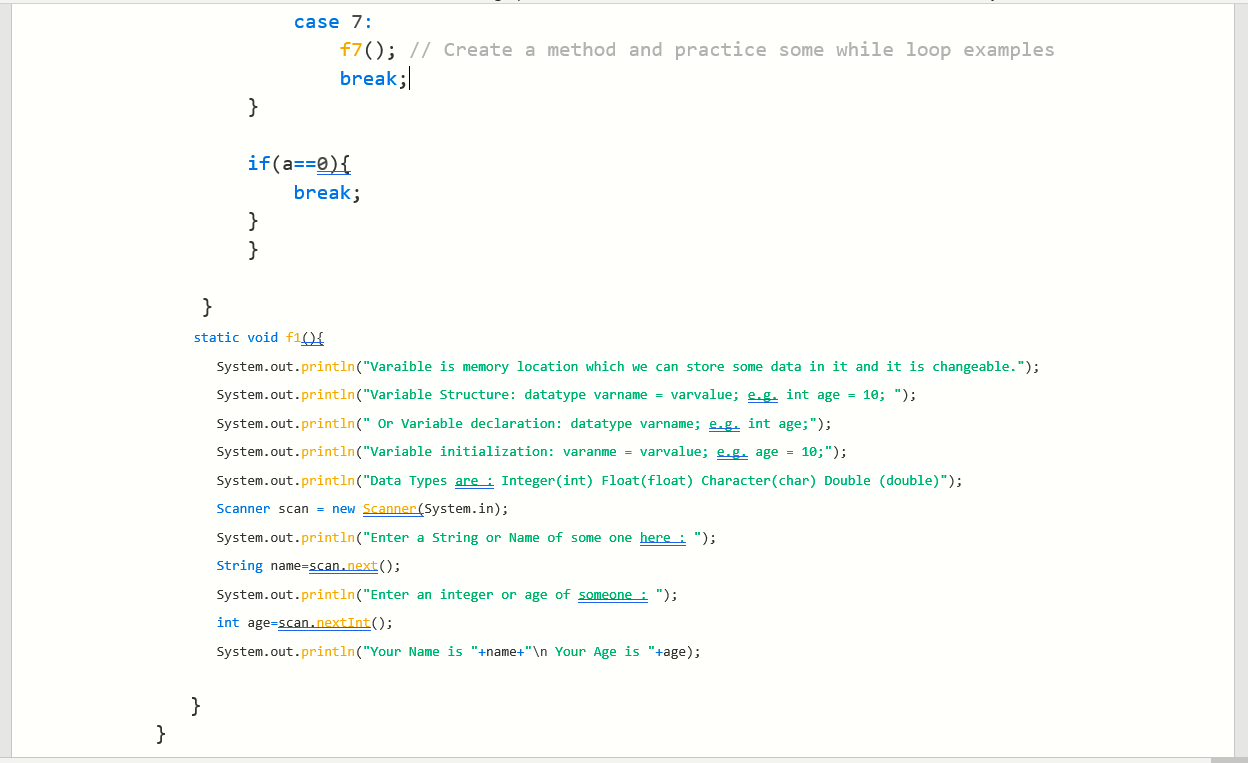 import java.util.Scanner; public class AllBasics public static void main(String args[]) int a