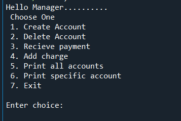 In Python; Being the account manager, Design and develop a charge