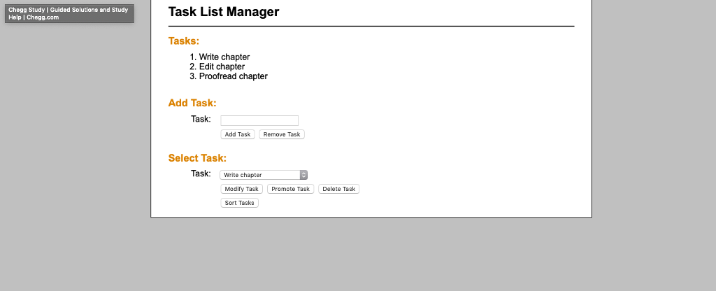just now need to add a Remove Task button (just to the